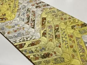 結び目に花々・古典柄模様織出し袋帯